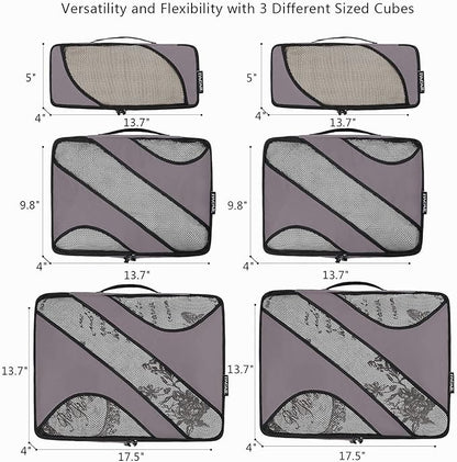 BAGAIL 6 Set Packing Cubes,Travel Luggage Packing Organizers