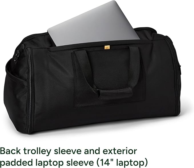 Halfday Convertible 2-in-1 Premium Garment Duffel Weekender Bag 40L | Wrinkle-Free Travel, Hanging Suit Compartment, Shoe Pockets, Trolley Sleeve. Balistic Nylon Carry-On, Pacific