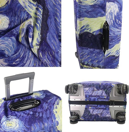 MosaiRudo Thicker Luggage Cover Elastic Suitcase Cover Protector Fits 18-32 Inch Suitcase Travel Accessories (Starry Sky, M)