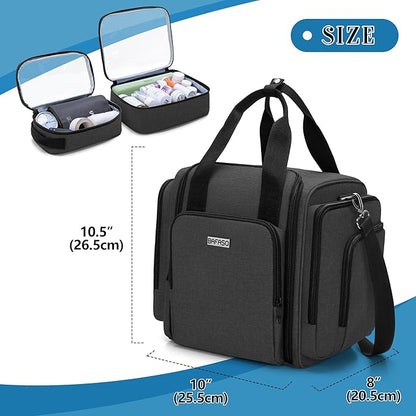 BAFASO Large Pill Bottle Organizer with 4 Inner Removable Pouches, Medicine Bag Come with Shoulder Strap (BAG ONLY), Black