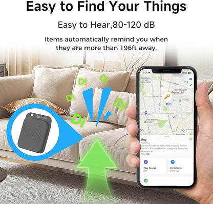 4 Pack Air Tracker Tags (iOS Only), Bluetooth Tracker for Apple Find My App, Replaceable Battery, Item Finders and Locator Smart Tag for Keys, Bags, Luggage, Wallet- Dark Gray