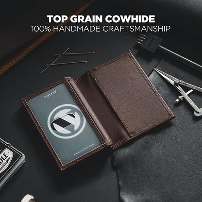 VULKIT Card Holder Wallet with Double ID Windows RFID Blocking Pop Up Wallet Minimalist Design for 12 Cards