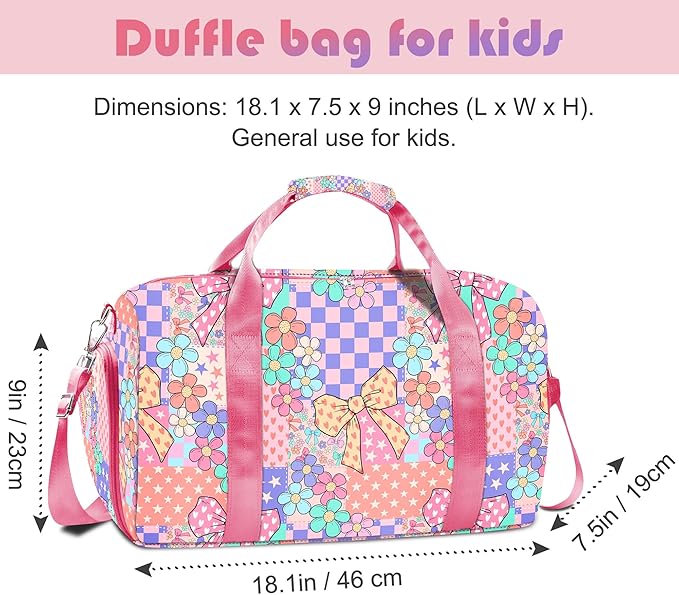 Duffle Bag for Girls Travel Duffle Carry On Tote Weekender Bag Large Capacity Overnight Bag With Shoe Compartment Gym Tote with Dry and Wet Separation