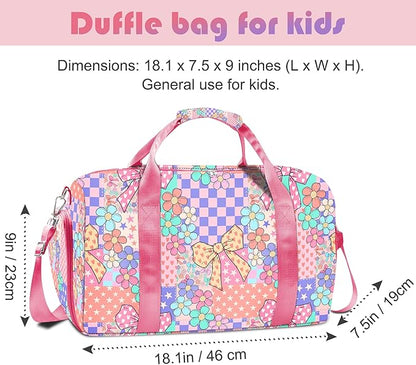 Duffle Bag for Girls Travel Duffle Carry On Tote Weekender Bag Large Capacity Overnight Bag With Shoe Compartment Gym Tote with Dry and Wet Separation
