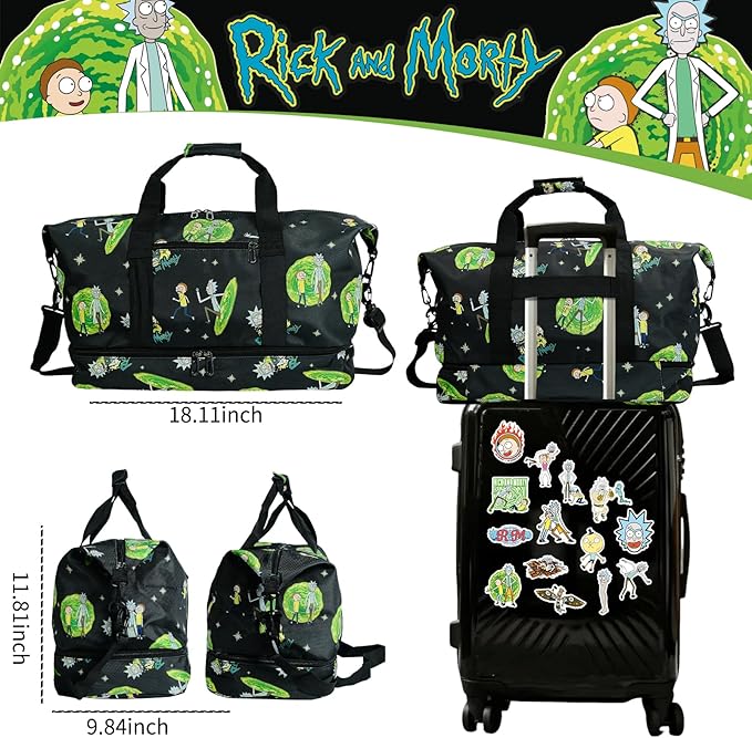 BlackGreen Travel Duffel Bag with Bold and Vibrant Design, Spacious Interior, Adjustable Shoulder Strap, Durable Construction, Perfect for Travel, Gym, or Weekend Getaways