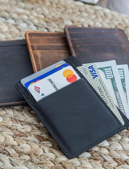 Handcrafted Genuine Leather Wallets, Minimalist Cardholders, and Passport Covers, Handmade Gift
