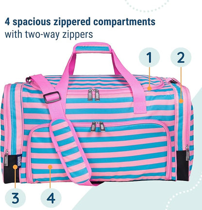 Wildkin Kids Weekender Duffel Bag – Carry-On Size for School, Travel, & Sleepovers