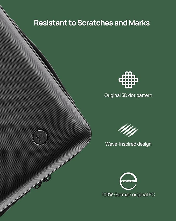 NINETYGO Carry On Suitcase, 20 Inch Carry-On Luggage with Double Spinner Wheels, Anti-Burst Zipper, Hard Case PC Suitcase Carry On, Lightweight Travel Luggage, TSA Approved (Onyx Black, Hudson)