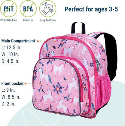 Wildkin 12-inch Kids Backpack – Padded, Adjustable, Ideal for Daycare & Travel - Magical Unicorns
