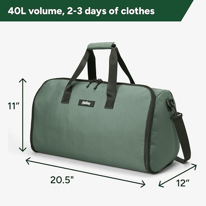 Halfday Convertible 2-in-1 Garment Duffel Weekender Bag 40L | Wrinkle-Free Travel, Hanging Suit Compartment, Shoe Pockets, Trolley Sleeve. Durable & Water-Resistant Carry-On, Cactus
