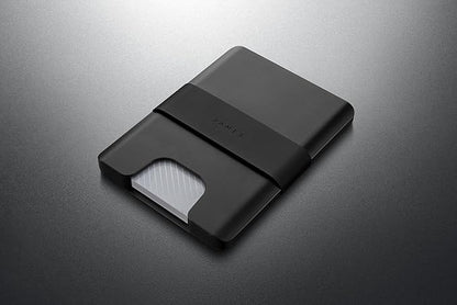JAMES° The Lowe Minimalist CNC-Machined Aluminum Men's Wallet, Naturally RFID-Blocking, Simple, Clean, Slim - Black + Black