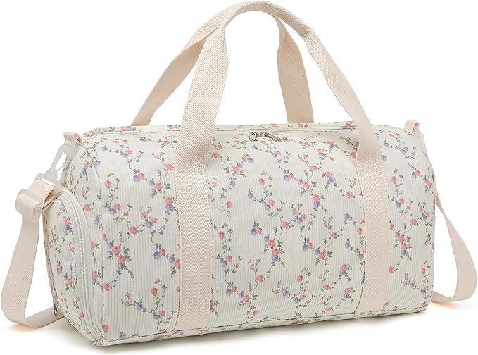 BLUBOON Duffle Bag Girls Kids Cute Gym Bag with Shoes Compartment & Wet Separation Waterproof Sports Overnight Travel Bag