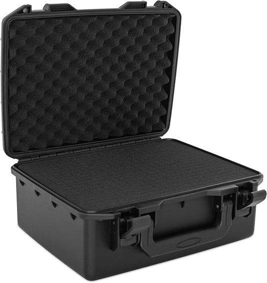 12 inch Waterproof Hard Carrying Case,Shockproof Storage Box with Customizable Foam,Portable Protective Tool Box for Microphone,Recorder,Electronics,Tools,Cameras,Equipment and More