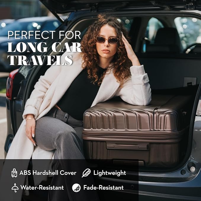 Nine West Zion 32 Inch Expandable Luggage for Extended Trips & Cruises, Large Hardshell Suitcase with 360° Spinner Wheels, Lightweight Rolling Travel Case Chocolate Martini