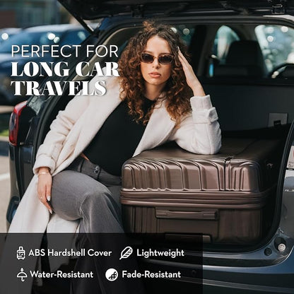 Nine West Zion 32 Inch Expandable Luggage for Extended Trips & Cruises, Large Hardshell Suitcase with 360° Spinner Wheels, Lightweight Rolling Travel Case Chocolate Martini