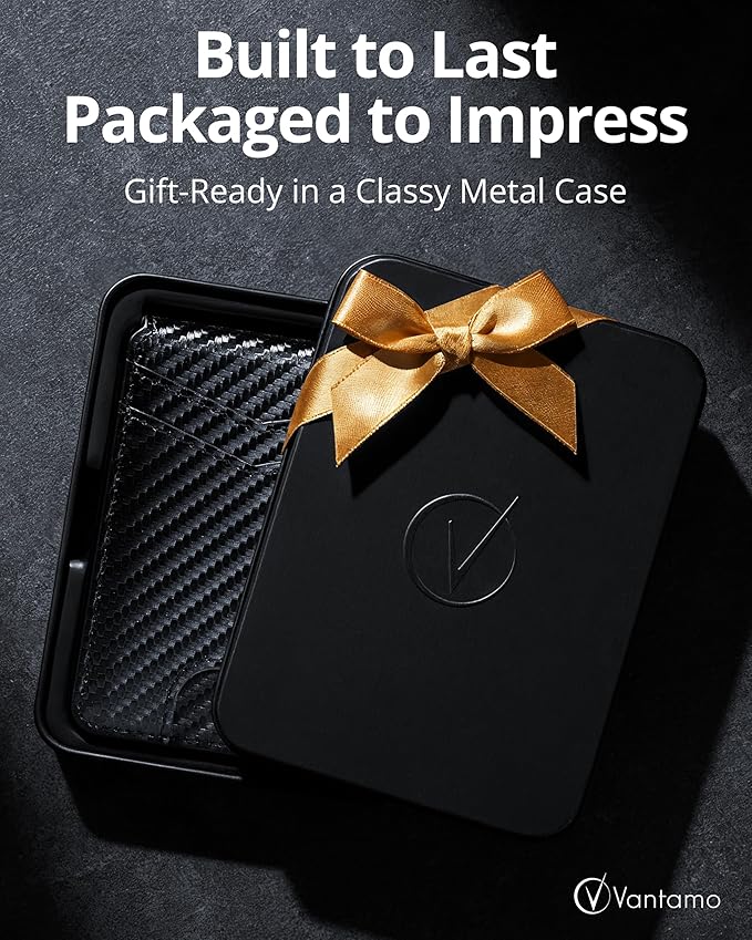 Vantamo Premium Wallet for Men with Money Clip & Card Holder, Compact & Slim Wallet with RFID, 8-12 Cards, Perfect Gifts for Men