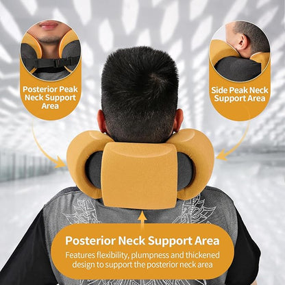 3-Ring Memory Foam Travel Neck Pillow It has obtained a Patent. The Three Rings can be movably Adjusted to Provide Flexible Support for The Neck, Head, and Other Areas.Yellow