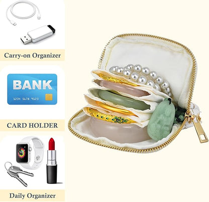 Small Travel Jewelry Case, Soft Tweed Organizer Pouch for Bangle, Bracelets, large Earrings, Beaded necklace, Anti-Scratch & Portable Jewelry Bag Holder for Travel & Everyday Use (Lemon Yellow)