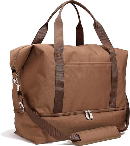 Lo & Sons Catalina Deluxe Weekender - Recycled Poly Small Capacity (40L) Travel Duffel With Shoe Compartment, Luggage Sleeve, Padded Strap | Versatile Durable Bag For Women, Men for Weekend, Carry On