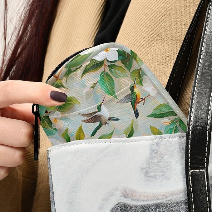 Pill Organizer Box Case Weekly Travel Pill Container Cute Pill Holder 7Day Vitamin Organizer Pill Dispenser Sorter Planner Storage Small Compact Jasmine Flowers Green Leaves and Hummingbird25