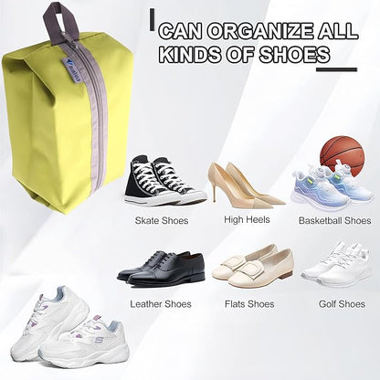 Tumecos 4 Pack Large Waterproof Portable Travel Organizer Toiletry Dopp Kit, Space Saving Shoe Bag Pouch