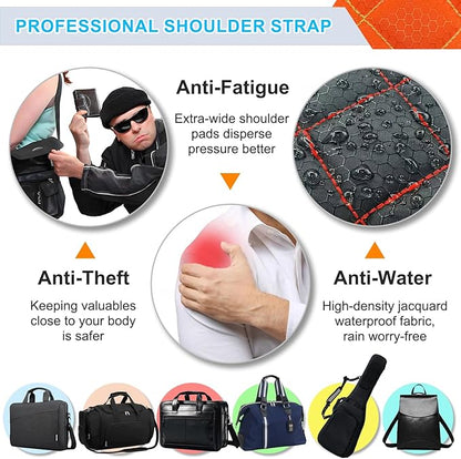 2 in 1 Anti-theft Bag Shoulder Strap with Pockets, 54 inch Travel Belt Ultra-Wide and Thick, Comfort and Stylish