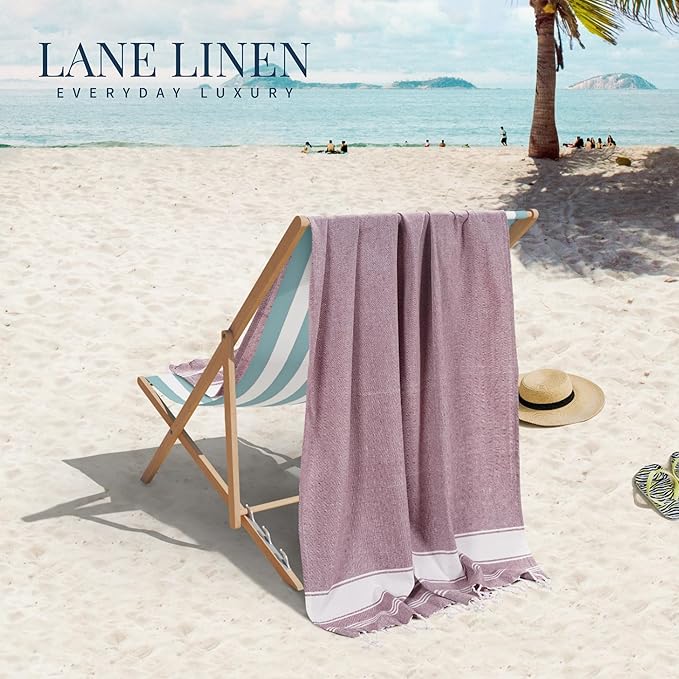 LANE LINEN Beach Towels 4 Pack - Beach Towels Oversized, Pre-Washed Extra Large Beach Towel, Quick Dry, No Sand Beach Towel, Pool Towels for Adults, 39"x71" - Wistful Mauve