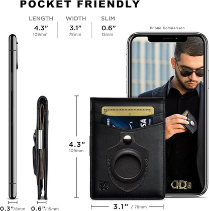 SERMAN BRANDS Money Clip Wallet - Mens Wallets slim Front Pocket RFID Blocking Card Holder Minimalist Mini Bifold