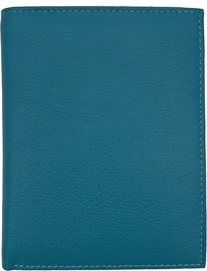 Teal RFID Genuine Leather Passport Wallet