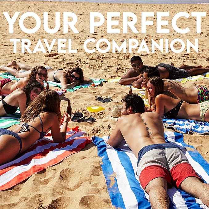 Dock & Bay Beach Towel - Quick Dry, Sand Free - Compact, Lightweight - 100% Recycled - Includes Bag - Cabana - Cancun Green - Extra Large (200x90cm, 78x35)