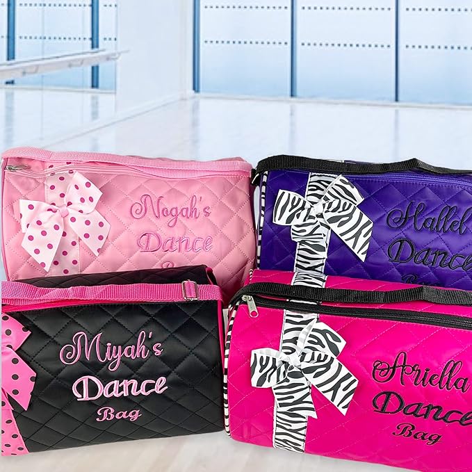 Personalized Dance Ribbon Duffel Bag With Custom Name Embroidery