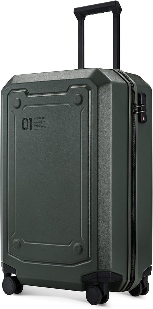 NINETYGO Carry On Luggage 22x14x9 Airline Approved, Carry On Suitcase with Smooth Double Spinner Wheels, Hard Shell PC+ABS Suitcase Carry-On, Lightweight Travel Luggage, TSA Approved (Green, Sahara)