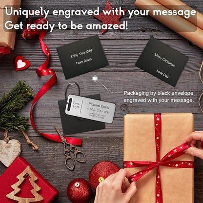 Personalized Luggage Tags for Suitcases 4 Pack - Stainless Steel Custom Luggage Tags for Backpacks & Bags, Sturdy, Waterproof & Heavy Duty (Silver / 3" x 1.25")