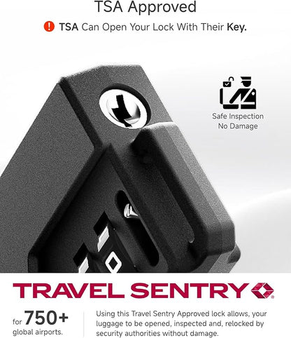 LUGGEX TSA Locks for Luggage, Suitcase Locks TSA Approved, Luggage Locks, Ease of Use & Durable(Black,4 Pack)