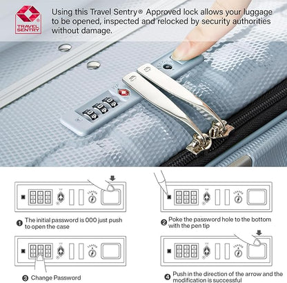 Hanke 16 Inch Underseat Carry On Suitcases with Wheels,Lightweight Hard Shell Carry on Luggage for Weekender,Top Opening Small Suitcase,Travel Luggage for Womem Men,Grey