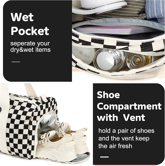 BLUBOON Duffle Bag Girls Kids Cute Gym Bag with Shoes Compartment & Wet Separation Waterproof Sports Overnight Travel Bag