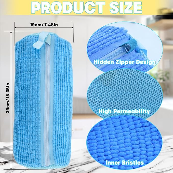 2PCS Shoe Washing Machine Bgs,Laundry Shoe Bags for Washer and Dryer, Reusable and Durable Zipper Sneaker Shoe Washing Bag, Tennis Shoe Cleaning Bag for All Shoe Types (Blue)