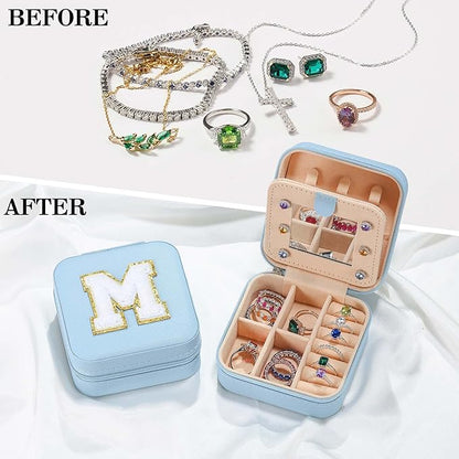 Parima Birthday Gifts for Women - Travel Jewelry Box, Unique Gifts for Women Jewelry Case | Friends, Daughter, Granddaughter - Letter B, Sky Blue