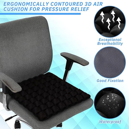 2 Packs Air Seat Cushion Inflatable Seat Cushion for Car Office Chair Wheelchair Pad Camping Mat for Pain Pressure Relief, 18"×18''