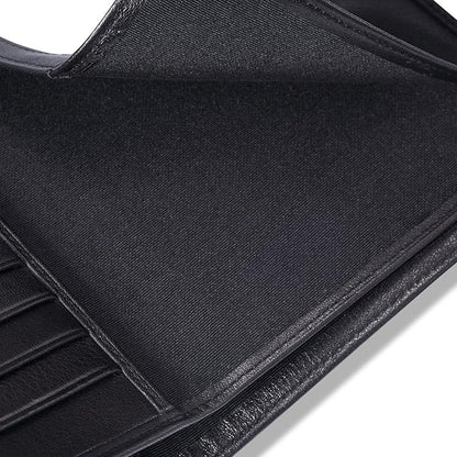 HISCOW Italian Leather Passport Holder for Travel - RFID Blocking Wallet Cover with Secure Organizer for Men & Women, US & Foreign Trips, Black