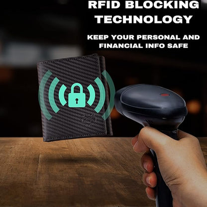 Stealth Mode Carbon Fiber Trifold RFID Wallet For Men With Flip Out ID Holder (Carbon Fiber)