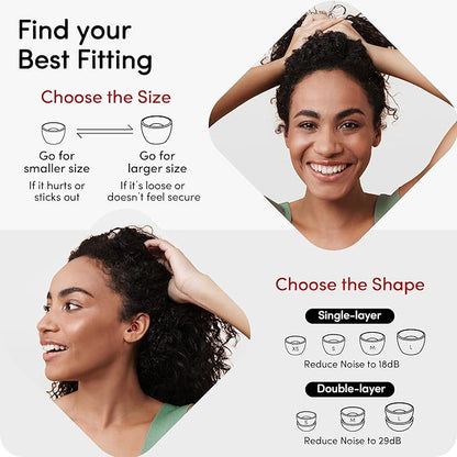 Audree Style Ear Plugs for Noise Reduction, Reusable High Fidelity Earplugs for Concerts, Musicians, Motorcycles, Study, Parent, Party, Flights & Noise Sensitivity, 18-29dB Noise Cancelling (Red)