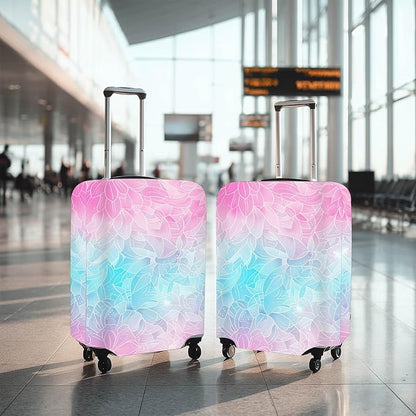 Gradient Floral Luggage Cover Suitcase Protector Washable Anti Scratch Protective Sleeve Travel Accessories Baggage Wrap Fits 22-24 Inch Suitcase Covers for Luggage Essentials