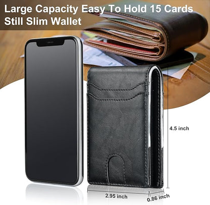 furid Card Wallet For Men Slim: Smart Rfid Minimalist Front Pocket Pop Up Wallet with ID Window - Stocking Stuffers Gifts Boxed for Husband Father at Birthday Anniversary