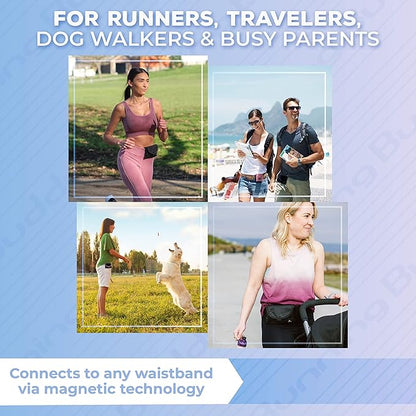 Running Buddy Buddy Pouch Fanny Pack for Women - Water-Resistant Belt Bag & Money Belt - Hands-Free Running Gear Waist Bag - Audio-Port Running Phone Holder - 5.9 x 4 in, Black