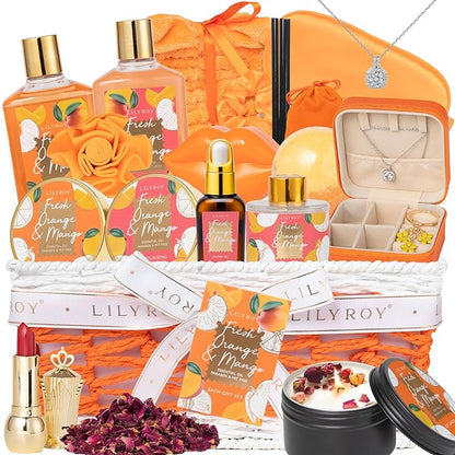 Christmas Gifts for Women Gift - 23-Piece Bath and Body Gift Basket Set for Women, Spa Gift Baskets, Bath Gift Set | Mothers Day Gifts for Mom, Valentine's, Birthday Gift, Holiday Gift Idea for Her