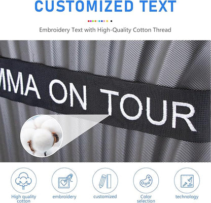 Personalised Luggage Straps with Locks for Suitcases, 1 Pack - Custom Luggage Strap with Name Embroidery, Thick Luggage Belt, Travel Suitcase Identity Straps Stitched, Heavy Duty Lockable Luggage