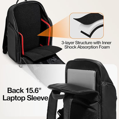 Trunab Travel backpack Compatible with Starlink Mini with Adjustable Padded, Portable Storage Bag with 15.6” Laptop Compartment and Accessories