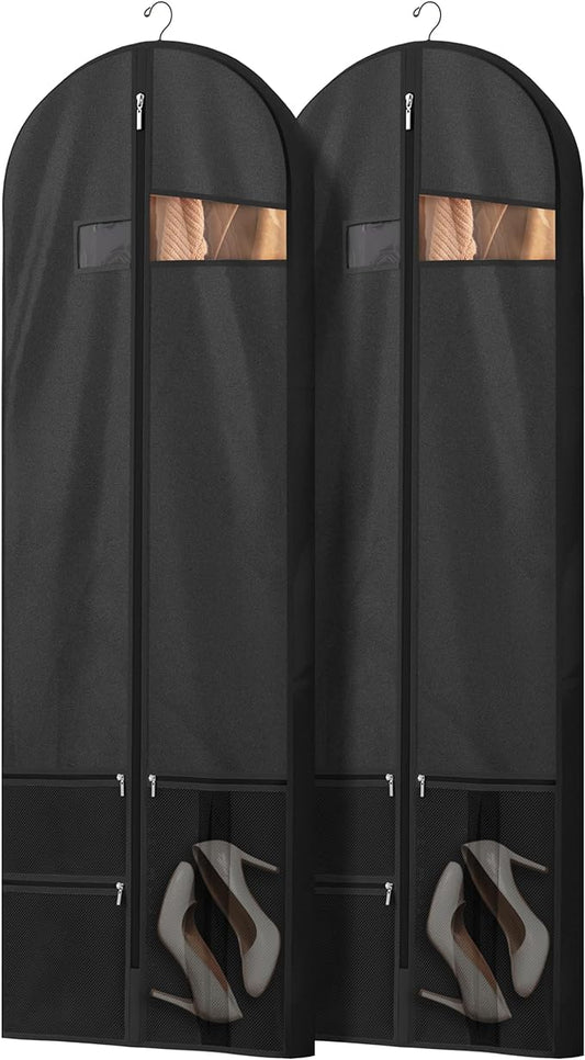 Travel Garment Bag with Zipper Pocket, Suit Bag for Suits, Dresses, Coats