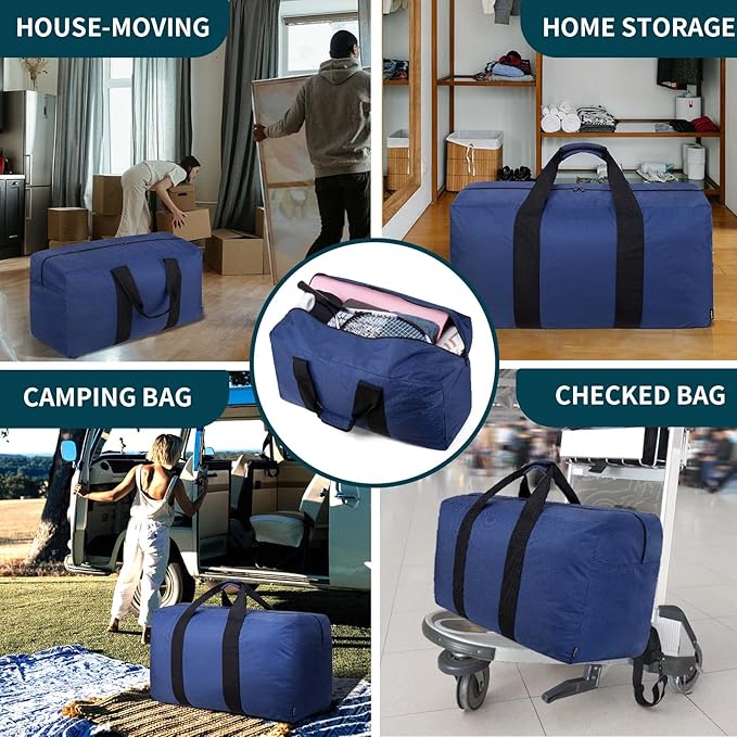 Vorspack Extra Large Duffle Bag for Travel - 100L Duffel Bag for Men Gear Bag for Storage Foldable Weekender Bag for Overnight Camping - Blue